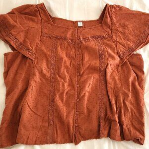 Swiss dot Flutter sleeve Old Navy Blouse, 2X